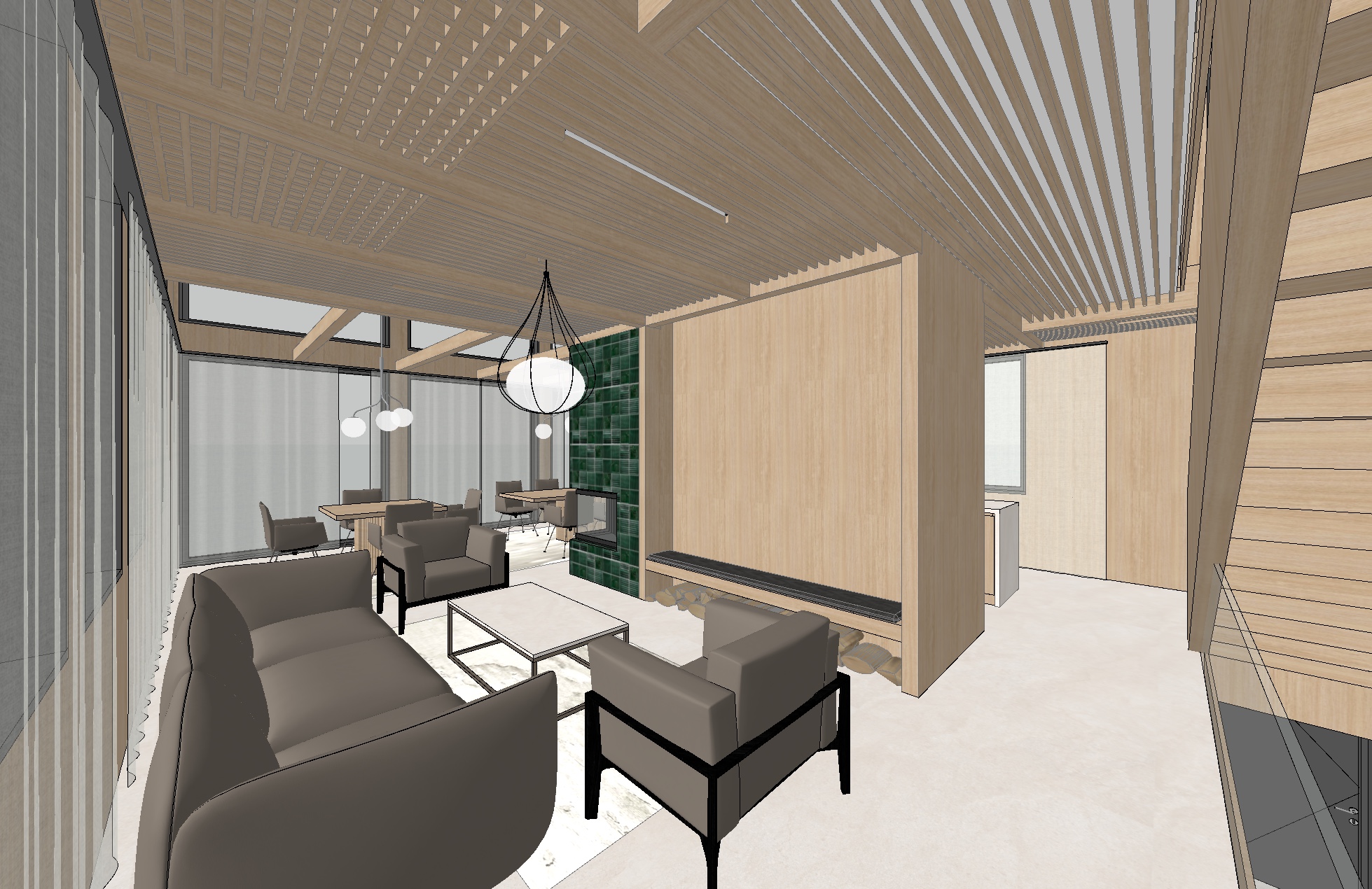 Snoqualmie Pass Residence: Living room